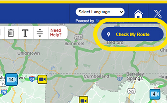 check my route button screenshot